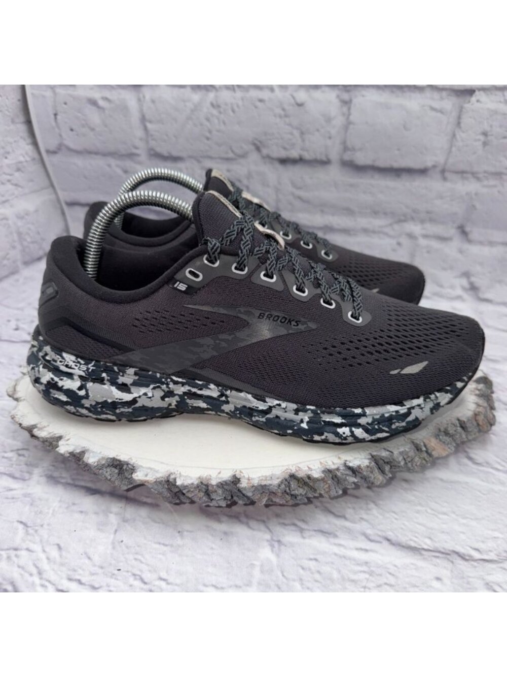 Brooks Ghost 15 Mens Size 8 Black Camo Athletic Running Walking Shoes Sneakers - Picture 4 of 10